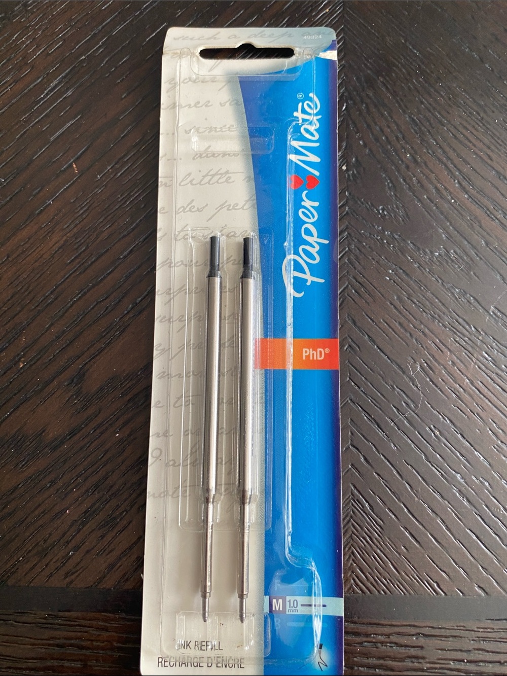 Paper Mate PhD Blue & Silver Ballpoint Pen Refills - Medium 1.0mm